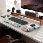 HAOCOO Ergonomic Mouse Pad & Keyboard Wrist Rest Set, Beach - Image 7