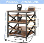 METYERRY 23.6"x23.6" Large Printer Stand with Power Outlet, 3 Tier Cart - Image 3