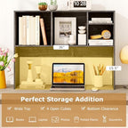 BECOMFORT Desk Hutch, Desk Organizer Shelf with 4 Storage Compartments, Wooden Display Rack, Desktop Bookshelf for Vanity Dressing Tabletop College Dorm Home & Office - Image 5
