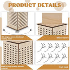Kigley 4 Sided Rotating Display Stand, Wood Rack, 4.7 x 4.7 x 11.8 Inch - Image 3
