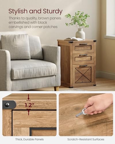 VASAGLE File Cabinet with 3 Drawers, Printer Stand, Fit A4 Letter Size - Image 6