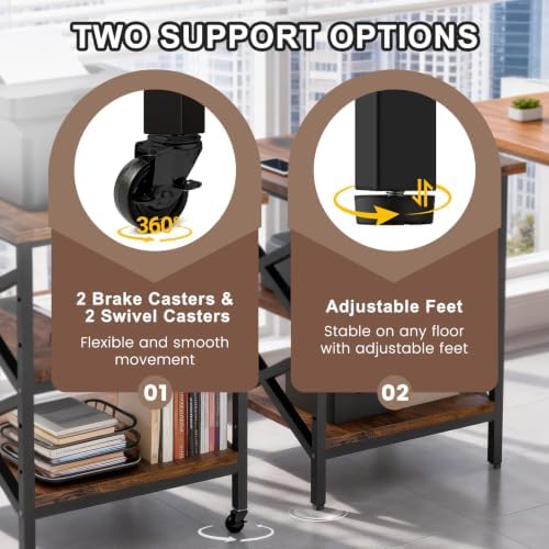 23.6"x23.6" Large Printer Stand with Adjustable Storage Shelf - Image 5