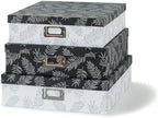 SLPR - Black and White Decorative Storage Boxes with Lids, Set of 3 by SLPR