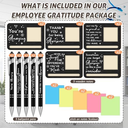 50 Pcs / 10 Set Employee Appreciation Gift Sticky Note Holder - Image 2