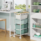 KINGBOARD Slim Rolling Cart with 4 Drawers, Metal Utility Storage Cart - Image 6