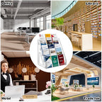 YEXEXINM 2 Pack 5 Tier Brochure Holder 12x13 Inch Acrylic Literature Display Stand Holds 3 Brochures in One Row Clear Pamphlet Holder Display Stand for Flyers Booklets Table Signs Office Store Home - Image 7