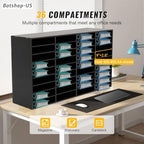 Gdrasuya10 Mail Sorter Office Paper File Organizer Literature Organizer Student Mailbox for Classroom Adjustable Desktop Bill Paper Holder Shelves for School, 36 Compartments, Black - Image 3
