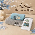 Peryiter 3 Pcs Fall Blue Pumpkin Hand Towels Set for Bathroom - Image 6