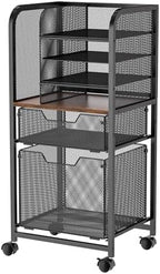 Feyejade 6-Tier Rolling File Cart Multi Mobile Drawer Cabinet Black by Feyejade