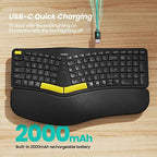 Nulea Ergonomic Split Keyboard Wireless with Wrist Rest 7 Color Backlight - Image 3