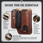 Made in USA Leather EDC Pouch | Leather Multitool Sheath/Holster for Men | Belt Clip/Pocket Organizer for Leatherman, Gerber & SOG Multitools | Knife/Multi Tool & Flashlight & Pen Holder - Image 3