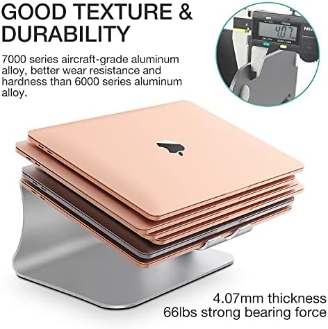Laptop Stand, Aluminum Notebook Holder Riser Heat-Vent for MacBook Air/Pro, Dell, HP, Lenovo, Microsoft Surface, Samsung 11-16 inches Notebook (Space Silver) - Image 6