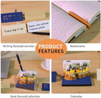 3D Art Calendar 2027,3D Desk Calendar 2027 Magic Castle 3D Memo Pad Non-stick Sticky Notes With Light Pen Holder Weekly Calendar For School Office Home - Image 5