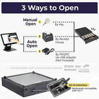 Volcora Cash Register Drawer for Point of Sale (POS) System, 5 Bill/7 Coin, 16" with Adjustable Coin Slots, 12-24V, RJ11/RJ12 Key-Lock, Media Slot, Black - Image 4