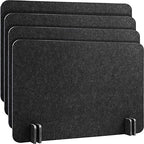 Fabbay 4 Pcs Acoustic Desk Divider, Desk Partition for Students, Black Gray by Fabbay