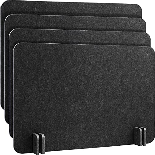 Fabbay 4 Pcs Acoustic Desk Divider, Desk Partition for Students, Black Gray by Fabbay