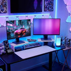Dual Monitor Riser, Acrylic Monitor Riser with Keyboard Storage, Adjustable Angle & Length Computer Monitor Stand, Wide Desk Shelf for Top of Desk for Home Office_White Maple Look - Image 2