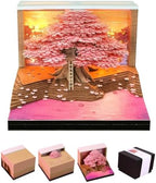 3D Calendar 2027,3D Memo Pad Time Piece Calendar 2027 Creative Desk Calendar Art Paper Sculpture Cherry Blossom Tree, 2027 Tear Off Calendar DIY Decorative Gift by Easolay