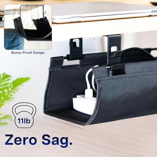 VIVO Black Screw-on 47 in Fabric Cable Management Tray, DESK-AC47F-S - Image 4