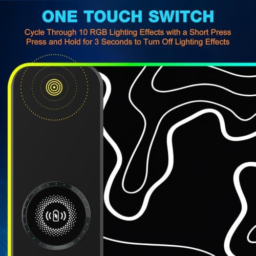 TARKARI 15W Magnetic Wireless Charging RGB Mouse Pad, 800x300mm Topographic - Image 4