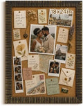 Antique 18x24 Framed Bulletin Board for Bedroom Jewelry Display,Black Gold by FOLKOR
