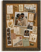 Antique 18x24 Framed Bulletin Board for Bedroom Jewelry Display,Black Gold by FOLKOR