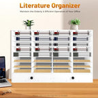 Adjustable Literature Organizer,32 Slots Desktop Mail Center Storage - Image 6