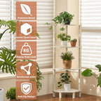 YUFAM 4-Tier Corner Shelf, Grey White - Image 6