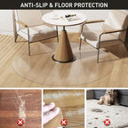 Clear Plastic Floor Mat for Under Dining Table, 6ft Round No Slip Waterproof Vinyl Area Rug for Home, Anti-Spill Hard Floor Protector Cover for Living Room, Splat Mat for Under High Chair - Image 3