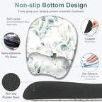 Large Mouse Pad with Wrist Support 4in1 Set, XXL Big Game Mousepad +Keyboard Wrist Rest+Mouse Wrist Rest+Coaster with Ergonomic Design Gaming Mat for Home Office Computer I Eucalyptus Branches - Image 5