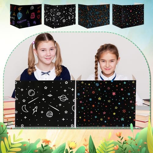 24 Pcs Privacy Folders for Students Testing, Vibrant, Black - Image 6