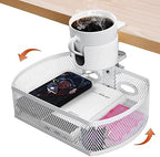 MASTLU Under Desk Organizer,Cup Holder,Table Management Tray, Swivel Pencil Drawer, Office No Drill Steel Organizers,360 Spin Hidden Storage Box with Sturdy C-Clamp,Easy Install (White) - Image 7