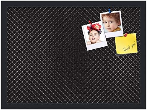 PinPix 22x16 inch Cork Bulletin Board. This Decorative Framed Pin Board Comes with Diamond Pattern in Black Design and Satin Black. Ideal for Home, Office Decor or School (PinPix-120) - Image 2