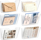 SUPEASY Acrylic Wall File Holder, 6 Pack Clear Wall Mounted File Organizer by SUPEASY