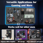 Wall Mount Wall Organizer Pegboard for Gaming & Office, 4 Pack, 12x12 Inch - Image 2