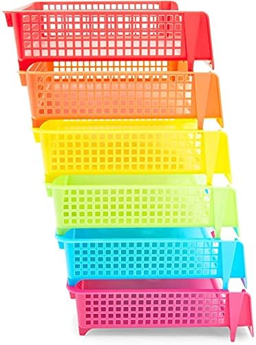 Bright Creations Teacher Supplies Letter Tray Organizer - 12-Pack Rainbow, 9 x 13 x 3 in - Stackable Paper Trays for Classroom & Teacher Desk Organizer - Image 5