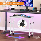 Snughome Mobile Keyboard Tray with Mouse Pad, Height Adjustment 21.6"-31.1", Keyboard Standing Desk, Rolling Under-Desk Extender with Lockable Casters, Desk Accessories for Home Office, White - Image 4