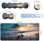 TGFEWYTJYJ Extended Gaming Mouse Pad,Memory Foam Ergonomic Keyboard Mouse Wrist Rest Support Set,Large Desk Mat with Stitched Edges,Non-Slip Base Mousepad Home Office,Sea Turtles - Image 2