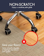 BARoyal Office Chair Mat for Hardwood Floor Under Desk Computer Rolling Chair Mat for Wood/Tile Floor Non-Slip Heavy Duty Desk Rug PVC Plastic Hard Floor Protector 30" x 48"(Linen) - Image 2