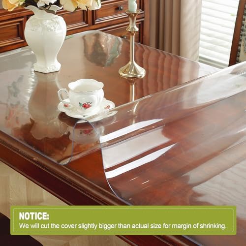 OstepDecor 36 x 76 in Clear Table Protector, Plastic Table Cover 2mm Thick - Image 2