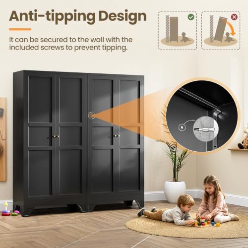 Yizosh Metal Pantry Cabinet, 75" Kitchen Pantry - Image 7