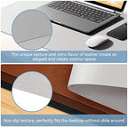 Desk Mat Wireless Charging Mouse Pad Large 32x16 Journey Desk Pad Mat with Wireless Charger Waterproof Grey Leather Computer Mat with Phone Charger Mousepad Non-Slip for Keyboard and Mouse - Image 2