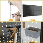 Pegboard Smith 4x2ft Metal Pegboard Kit for Tools Storage, Black Pegboard Wall Organizer with Hooks and Pegboard Bins - Image 6