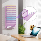 Marbrasse Wall File Holder 11-Tier Hanging Wall File Organizer, for Papers, Files Clipboard & Magazine Organizer, Wall Mount File Holder Great for Office Home (Purple) - Image 5