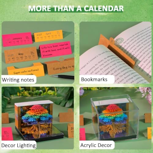 3D Calendar 2027 with Light Tear Away Timepiece Calendar for Desktop Decor - Image 2