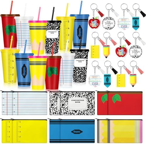 Potchen 12 Set/36 Pcs Back to School Teachers Gifts Bulk, 24 oz Tumbler by Potchen