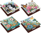 4pcs Flower Landscape Diamond Art Painting Note Box for Adults, Wooden DIY Sticky Notes Holder Kit with 640 Blank Notepads, Multi-Purpose Desk Organizer for Home Office, Study Thoughtful Gift by Unknown