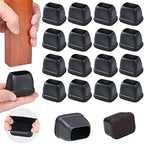 Ezprotekt 24 Pcs Rectangle Felt Chair Leg Floor Protectors for Hardwood Floors, Rectangle Black Silicone Furniture Pads Caps Covers for Chair Desk Table (Fit L :1.3-1.7", W: 0.6-0.9") by VisittheEzprotekt