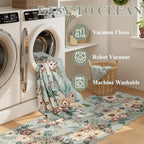 DUKINO 3x5 Area Rugs, Non Slip Floral Washable Rug for Bedroom, Sage Green - Image 6