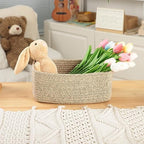 MiniArk Small Storage Baskets for Organizing | Closet Organizer Bins | Shelf Toy Basket | Woven Rope Baskets | Cube Decorative Box | Shallow Basket | 11.5x7.5x4.7” | 4 Packs Mixed Brown - Image 5